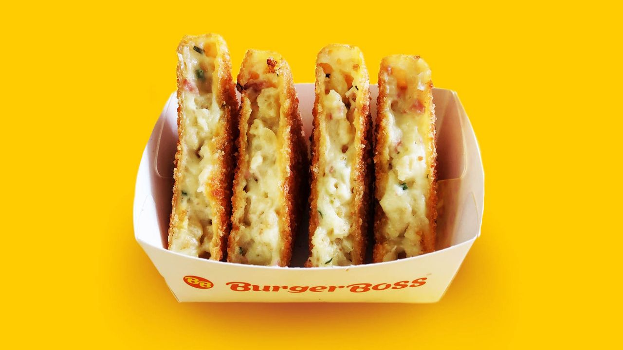 Mac, Cheese and Bacon Square