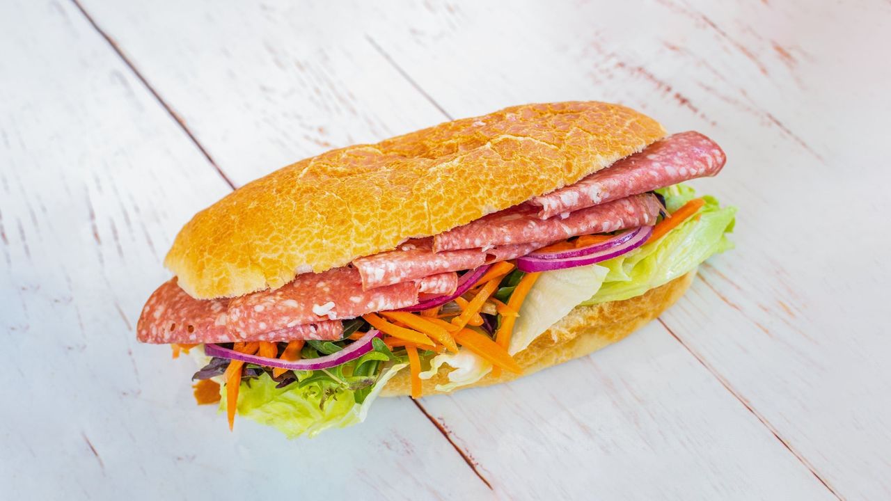 Salami and Salad Roll