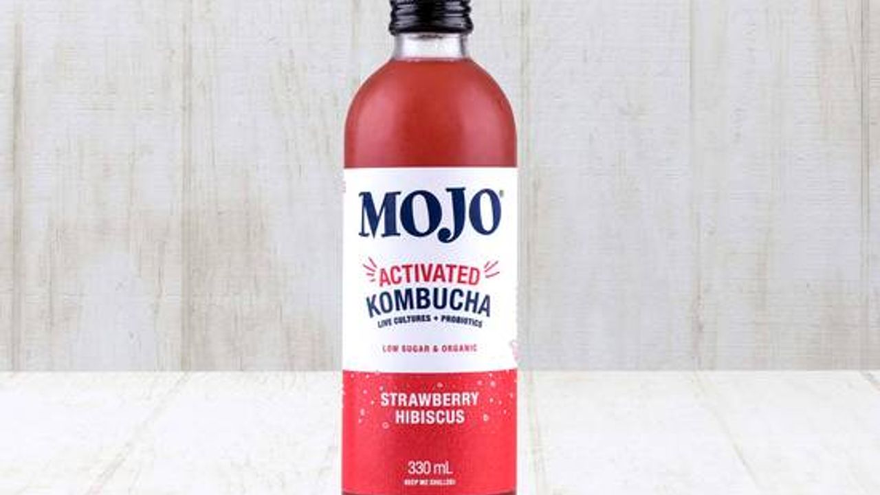 Mojo kombucha strawberry & hibiscus
