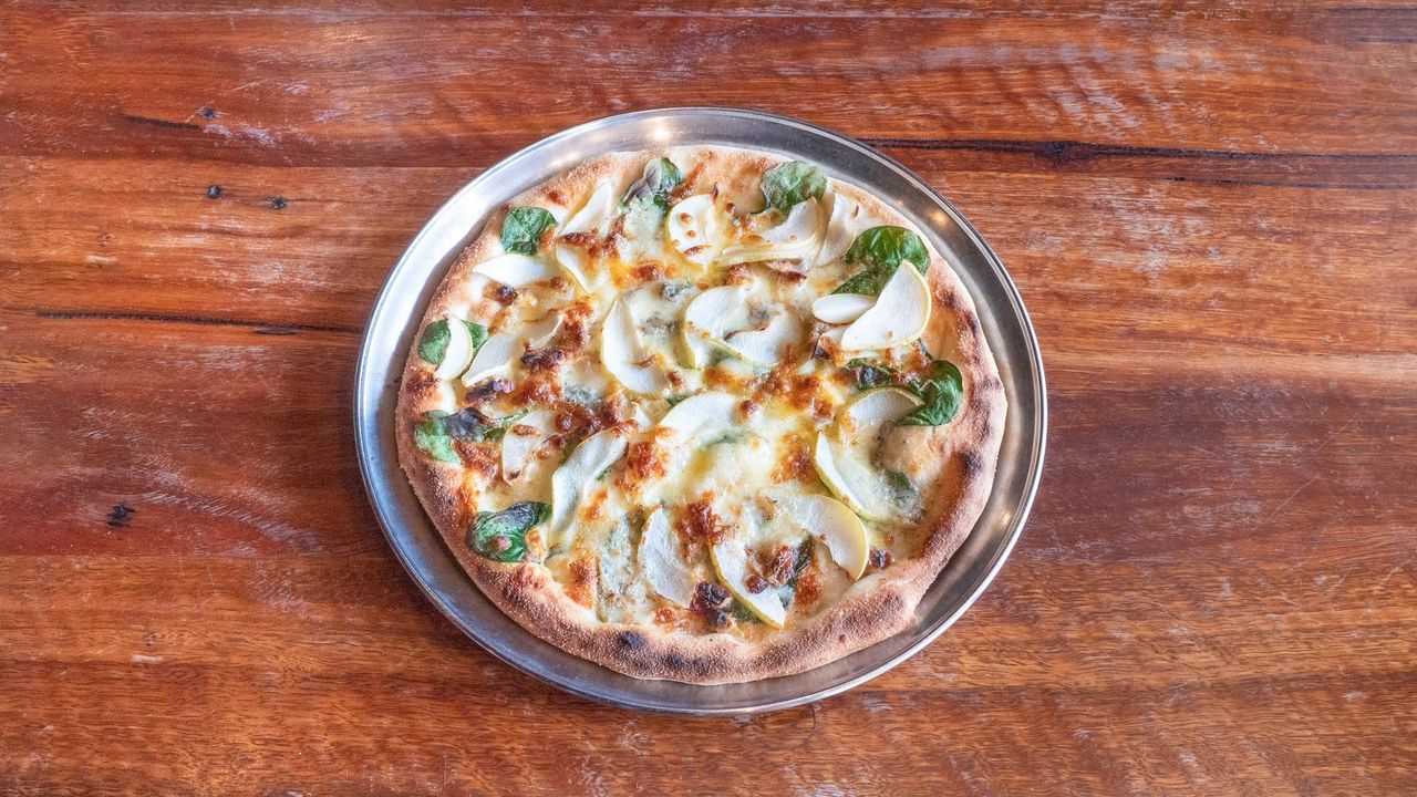 Pear Walnuts and Blue Cheese Pizza