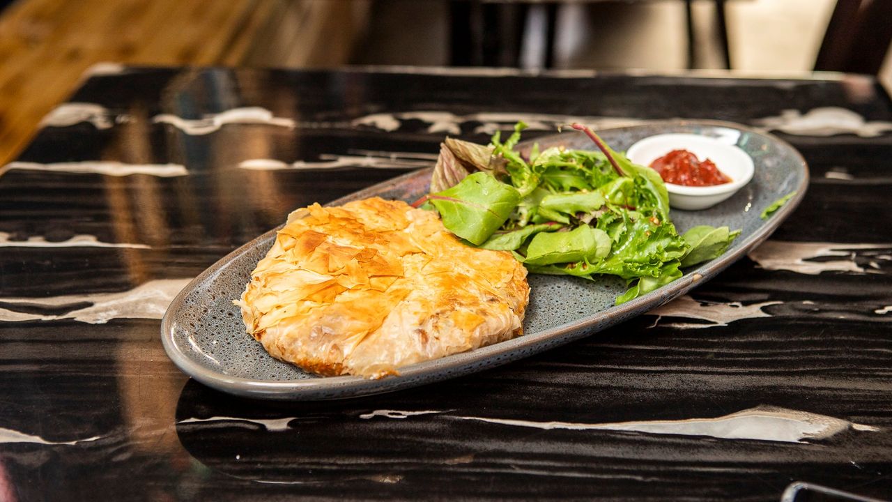 Spinach, Ricotta And Caramelised Onion In A Filo