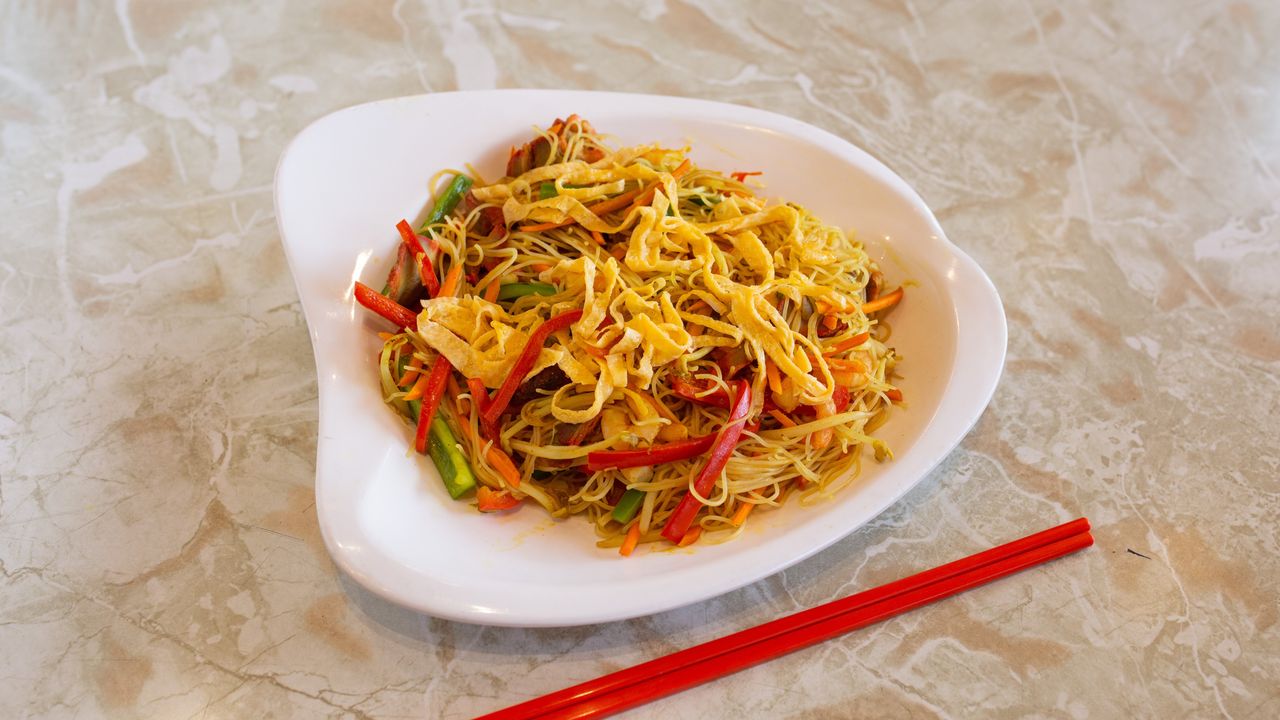 Singapore Noodles with Shrimp