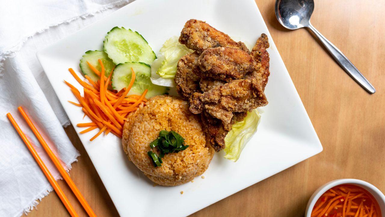 22. Crispy Chicken Ribs on Rice
