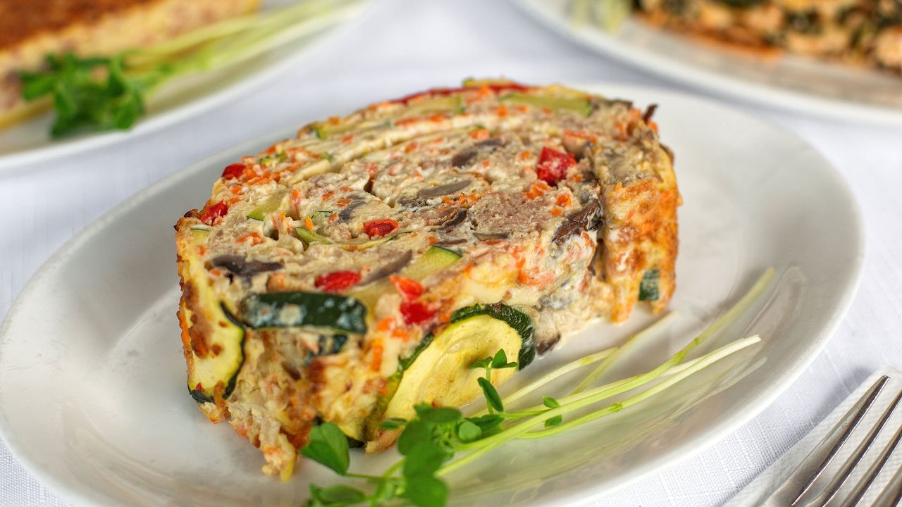 Ham and Veggie Omelette Roll