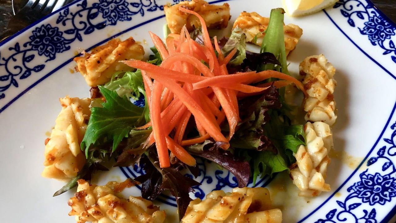 Grilled Calamari Dressed W Homemade Chilli Sate Sauce