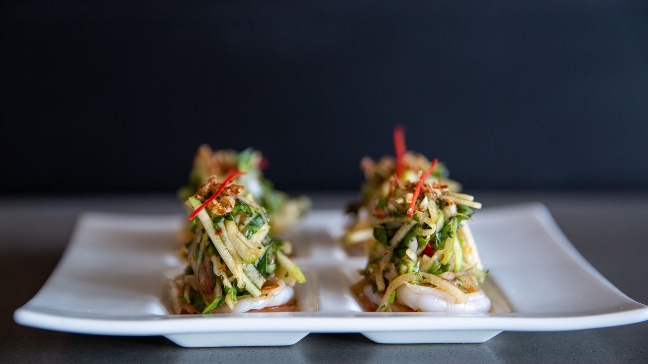 Seared Tiger Prawns Salad