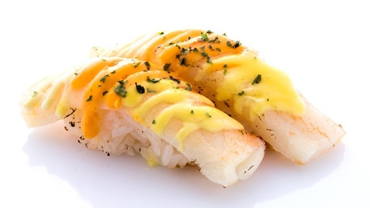 Rainbow Aburi Crabstick Nigiri