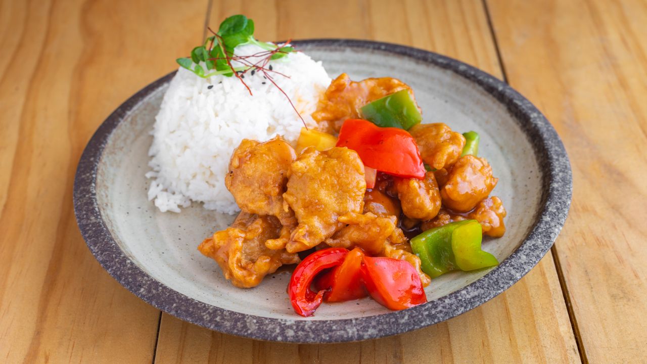 Sweet and Sour Pork with Rice (Allium Free)