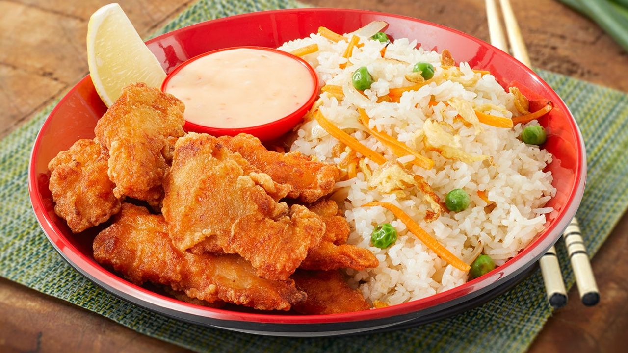 Crispy Asian Chicken with Fried Rice