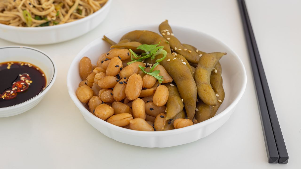 Braised Edamame and Peanut