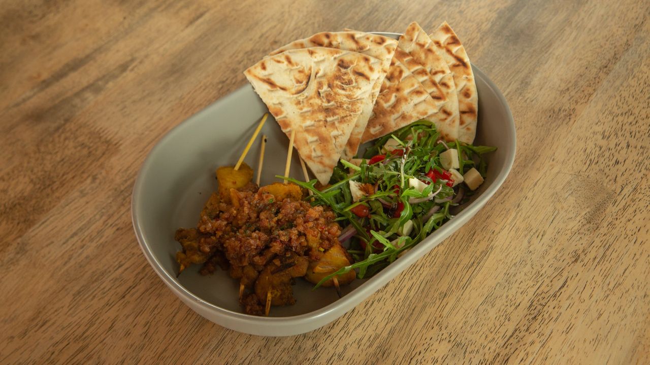 Satay Chicken with Roti Canai