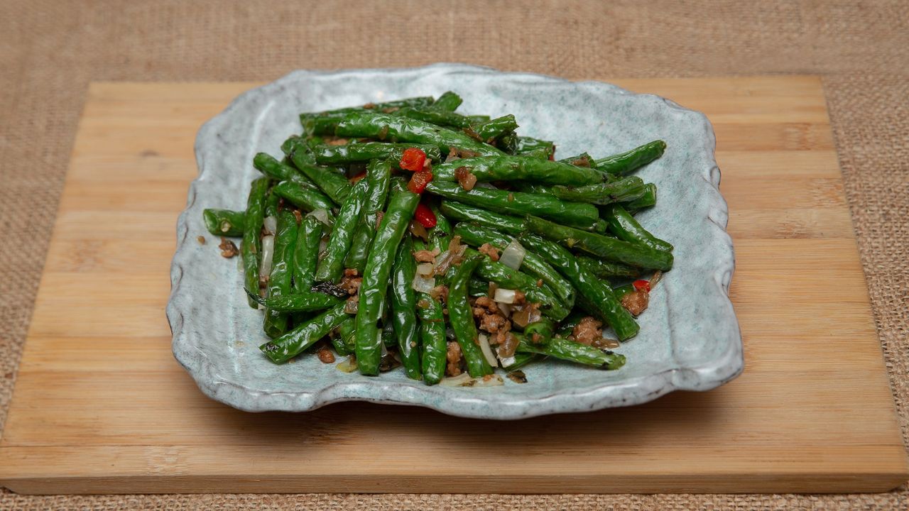 Stir Fried Green Beans with Pork Mince