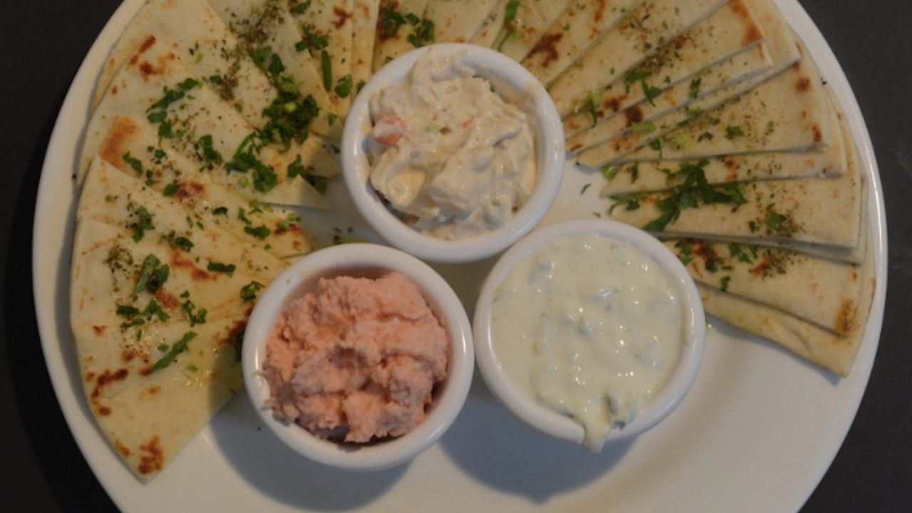 Mixed Dips with Pita Bread
