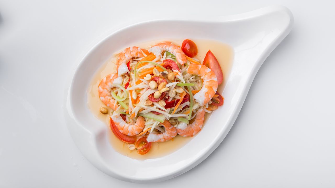 68. Papaya Salad with Fresh Prawns