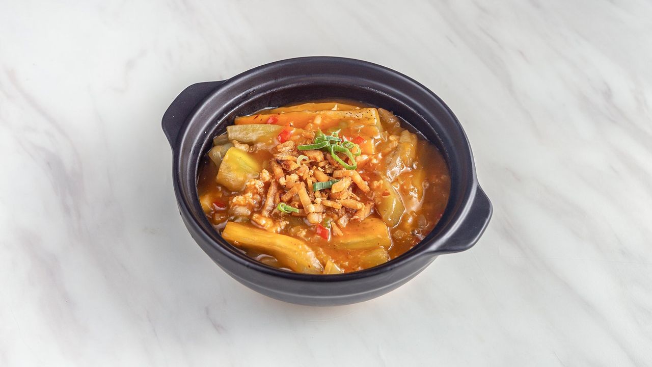 Szechuan Eggplants in Hot Pot