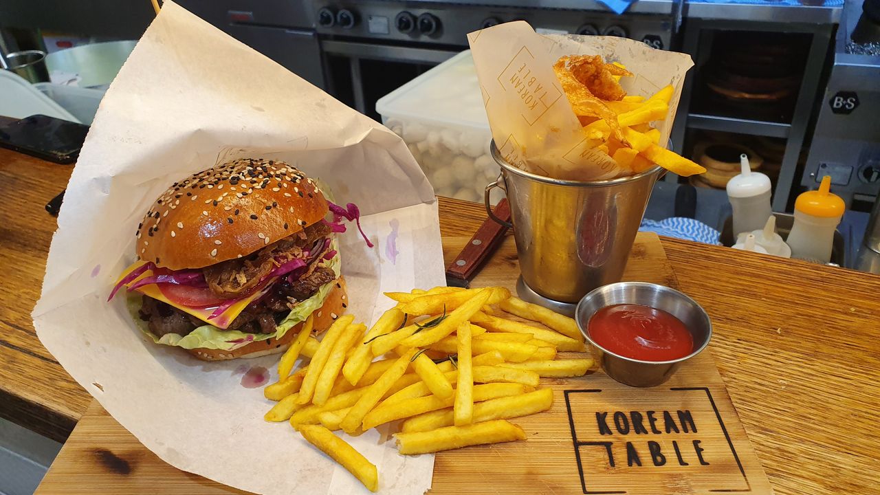 Beef Bulgogi Burger and Chips