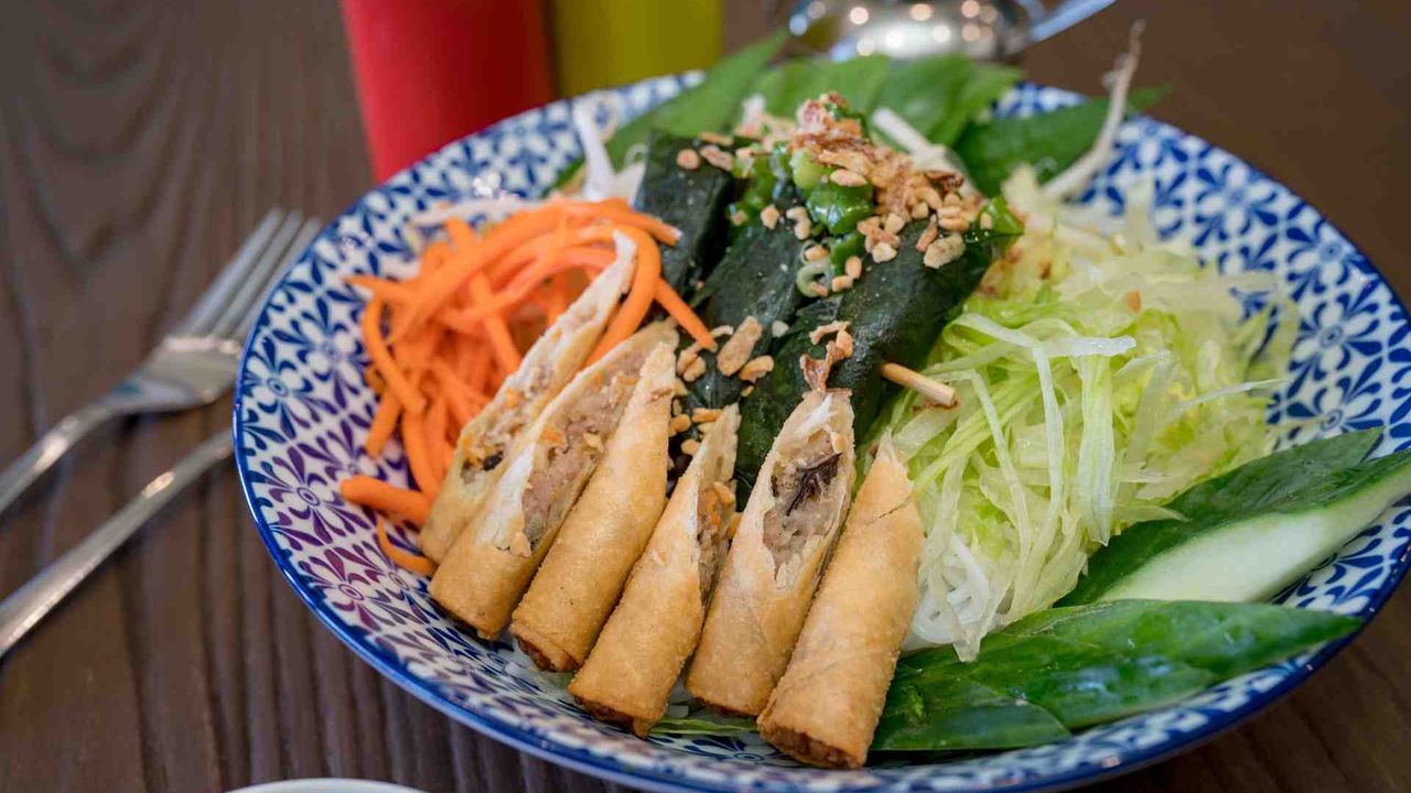 Grill Beef in Betel Leaf and Spring Roll