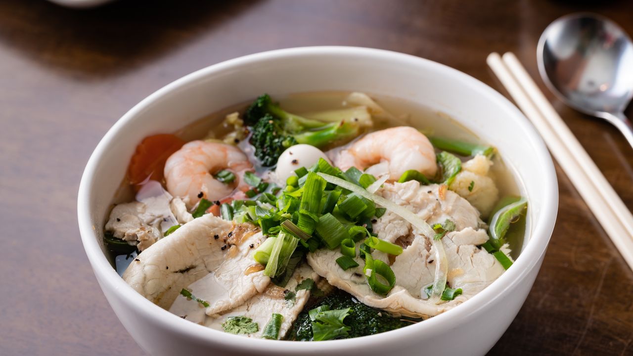 Prawn & Pork Egg Noodle Soup