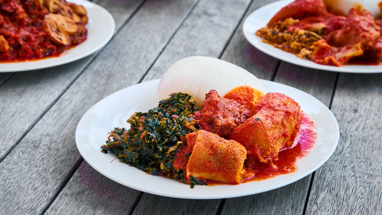 Pando Yam with Efo Riro