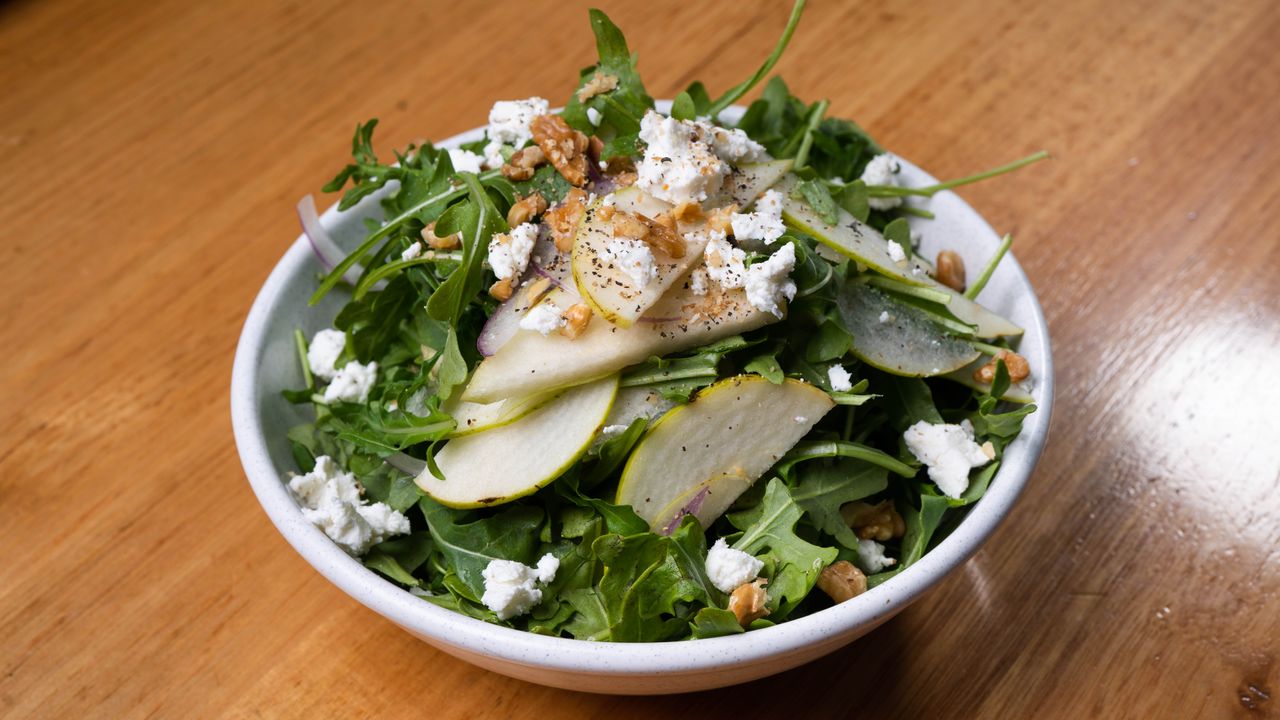 Pear, Rocket, Walnut and Goats Cheese Salad