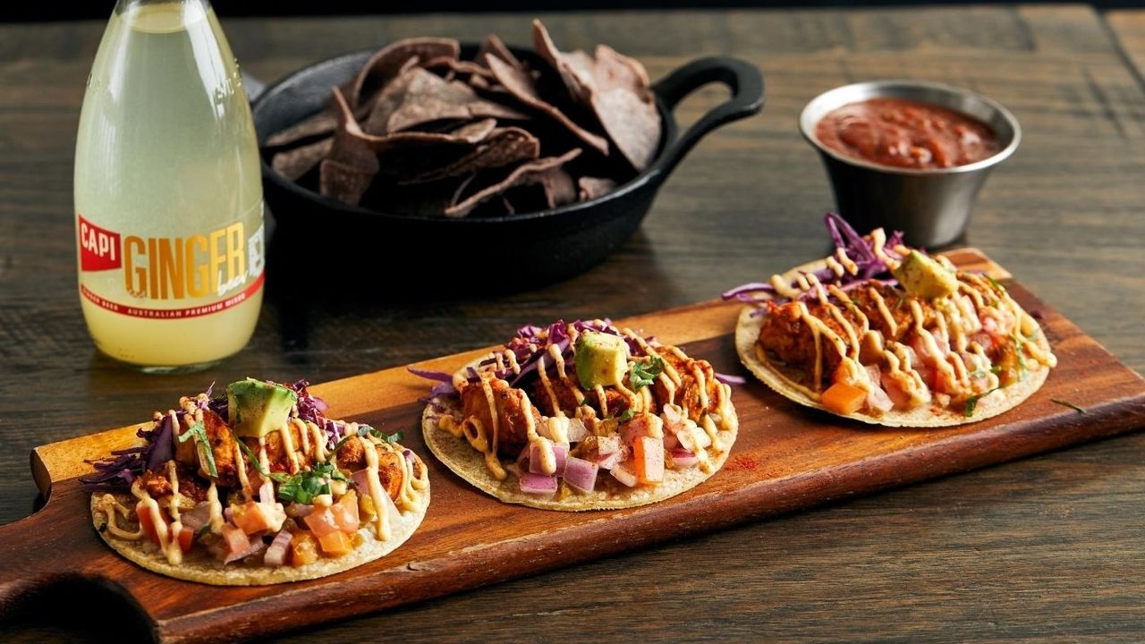 Three Tacos + Blue Corn Chips + Drink