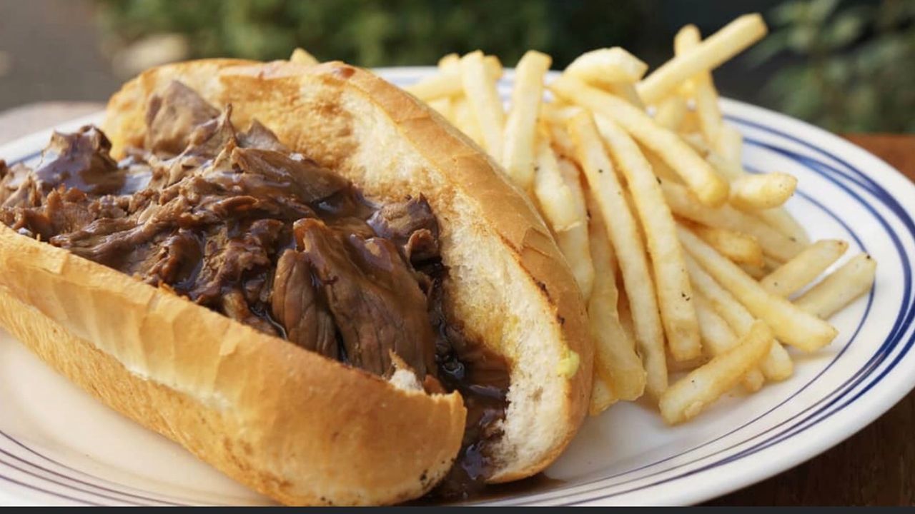 Hot Roast Beef and Gravy Roll and Fries