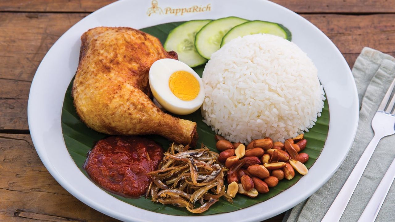 Nasi Lemak with Fried Chicken
