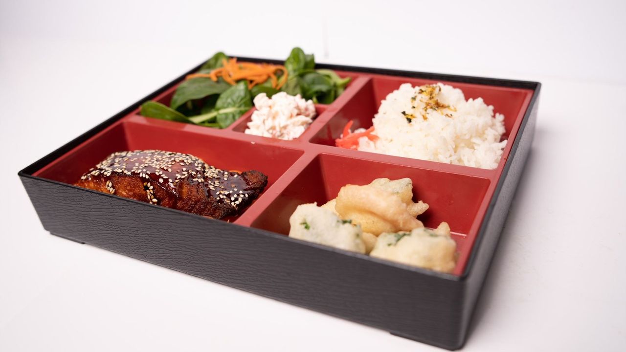 Grilled Teriyaki Salmon Bento