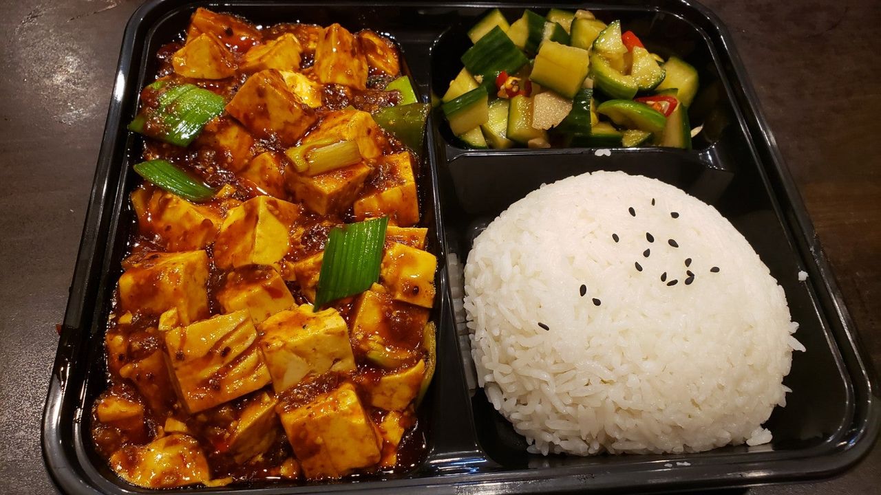Mapo Tofu and Minced Pork with Rice