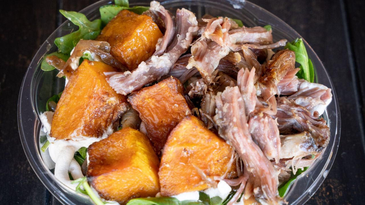 Rosemary Lamb with Spinach Salad