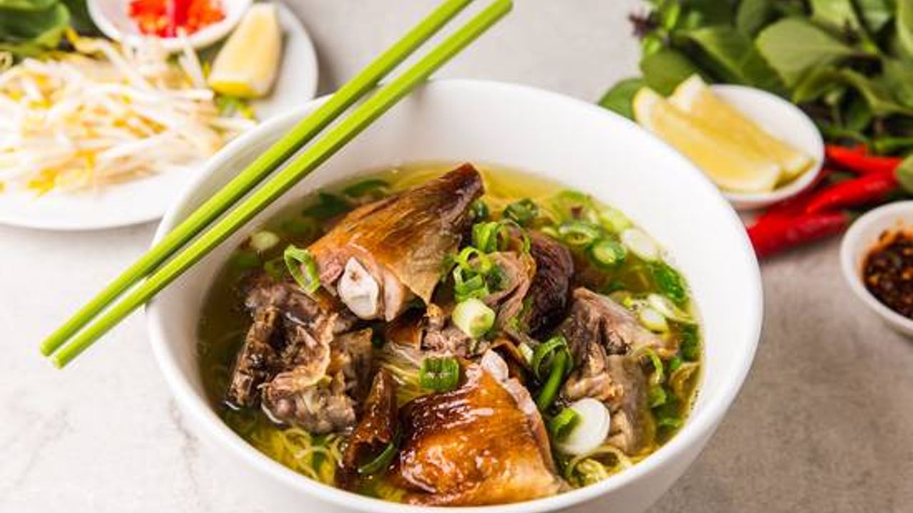 Roast Duck with Egg Noodles