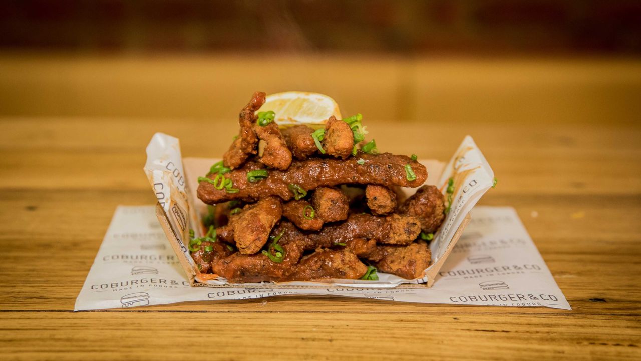 Vegan chicken soldiers w/ KFC sauce