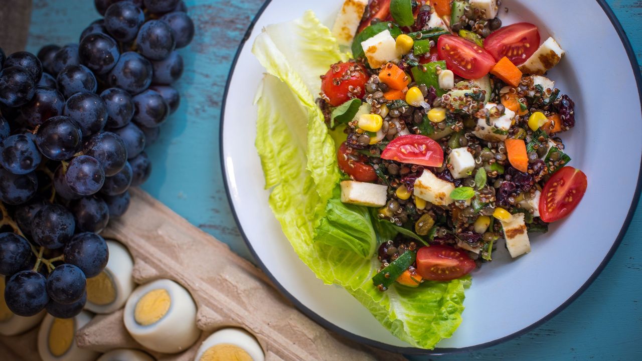 Lentil, Broccoli, Sweet Potato, Edamame Salad