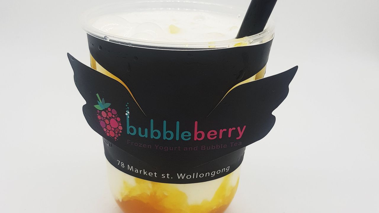Mango Yogurt Drink with Mango Poppers