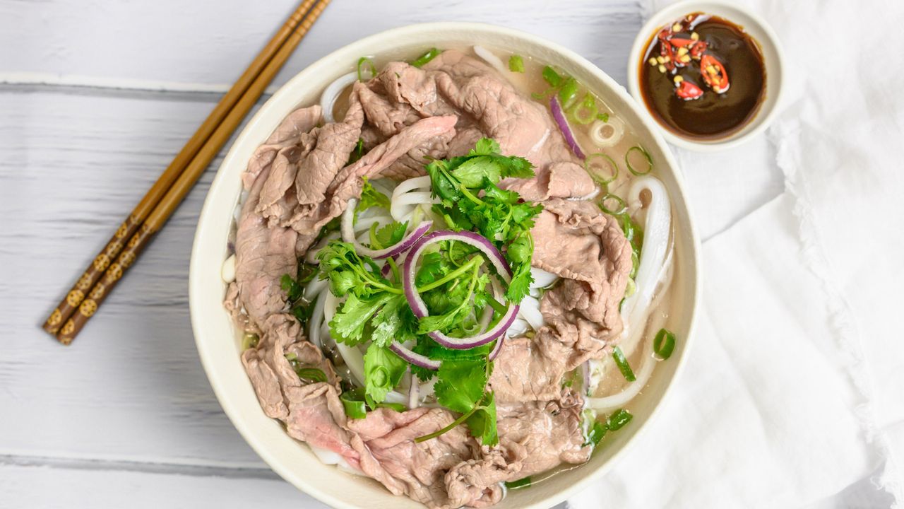 Sliced Rare Beef Noodle Soup
