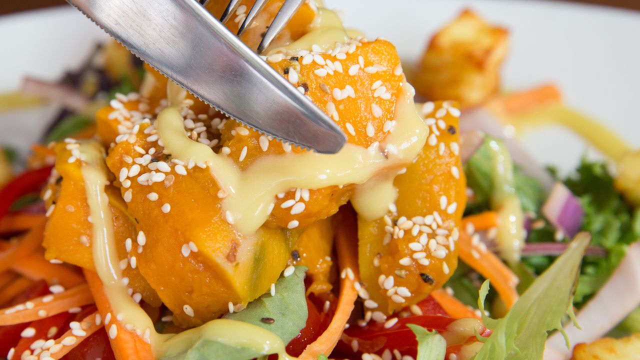 Honey sesame roasted Pumpkin Salad