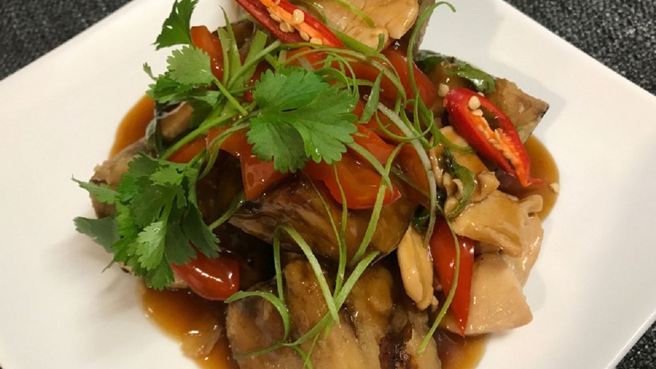 Chunky Stir Fried Egg Plant