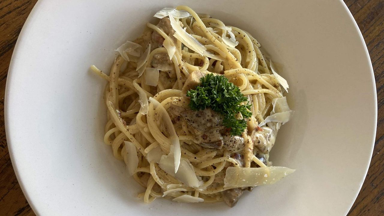 Spaghetti  - Pancetta & Porcini Mushroom Sauce (u)