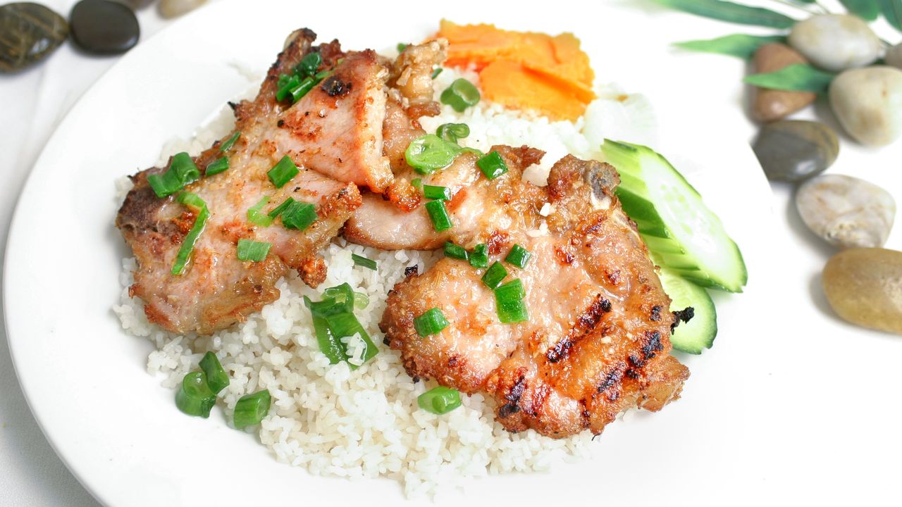 Double Pork Chop with Broken Rice