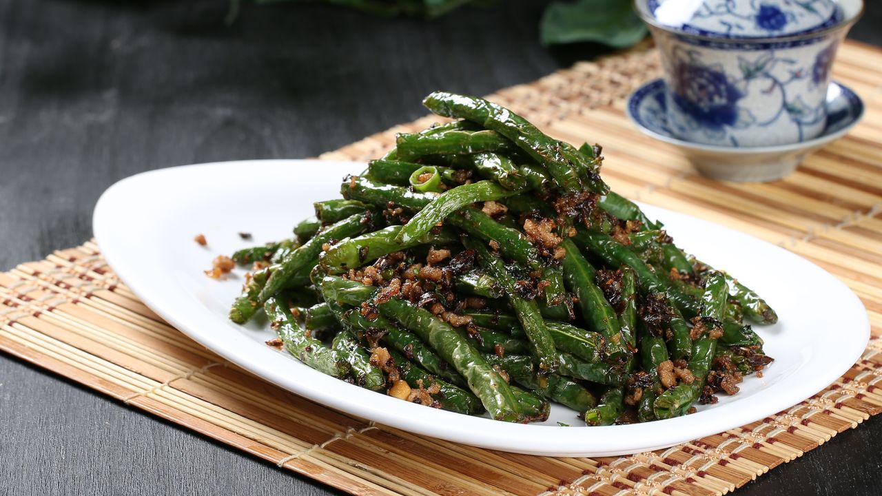 Dry Stir-fried Beans with beef mince
