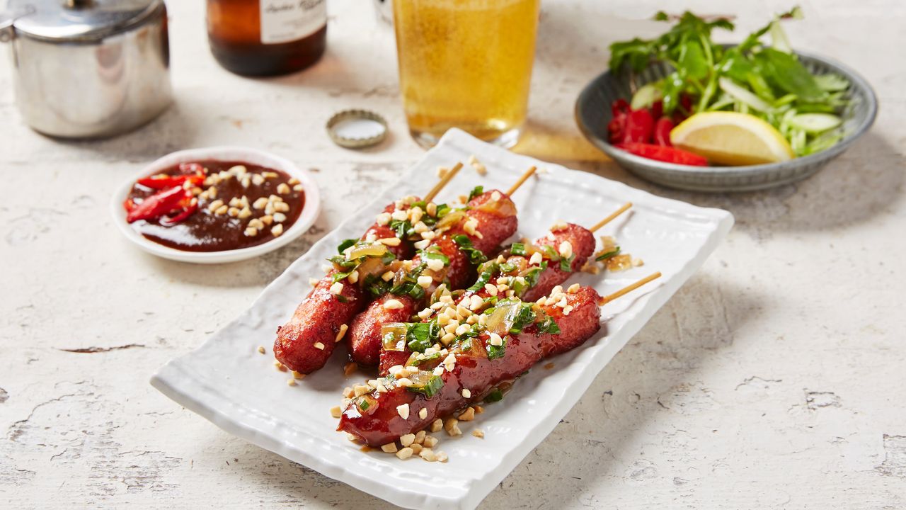 S6. BBQ Pork Patty Skewers / Nem Nướng (4pcs)