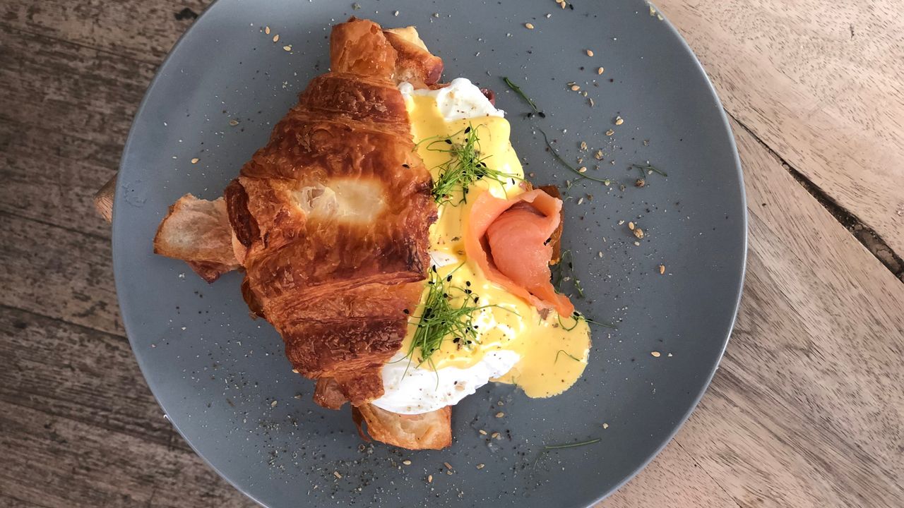 Croissant Eggs Benny Salmon