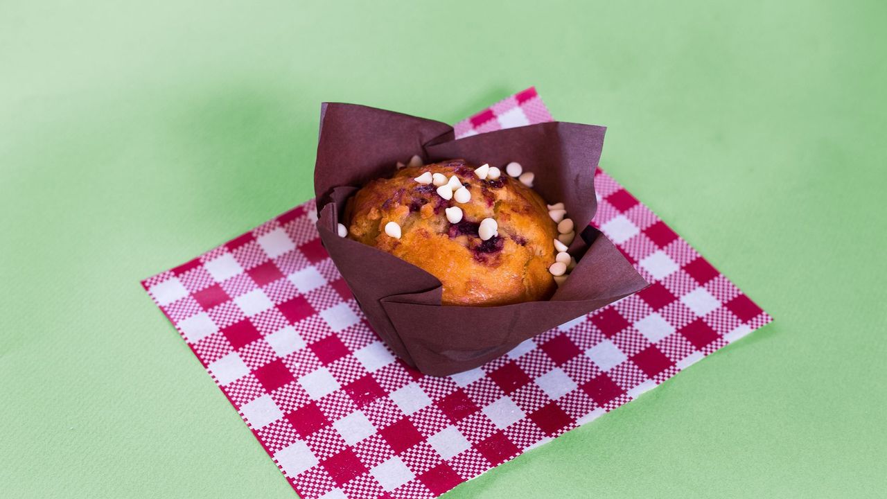 Raspberry White Choc Muffin