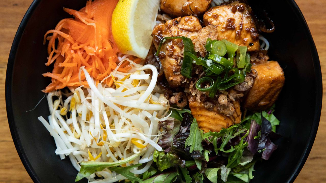 Seared Atlantic Salmon Vermicelli Salad