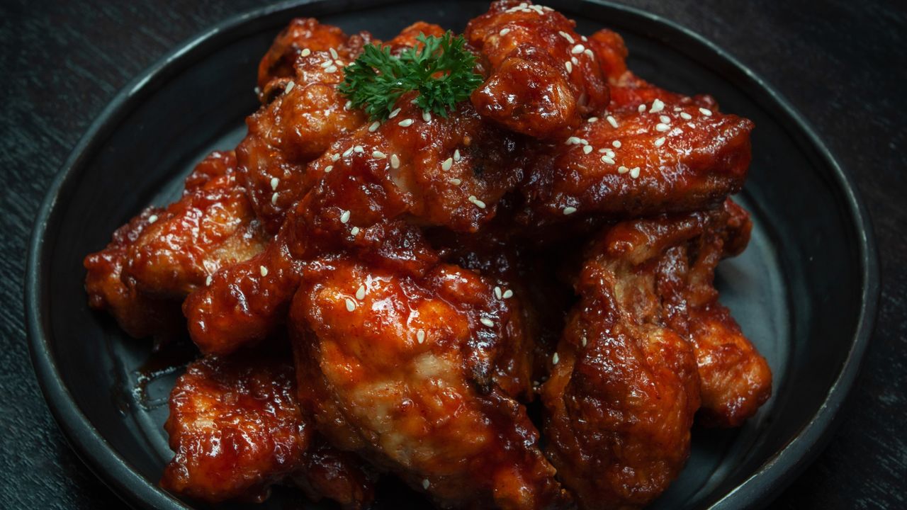 Fried Whole Chicken Covered with Sweet and Spicy sauce