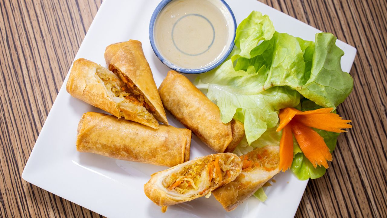 Golden Fried Vegetable Spring Rolls