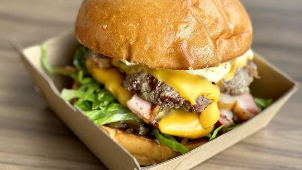 Double Patty Cheese Burger and Chips