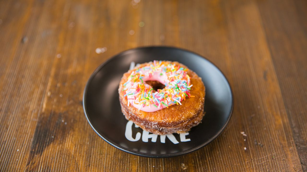 Raspberry Jam and Vanilla Bean Custard Cronut