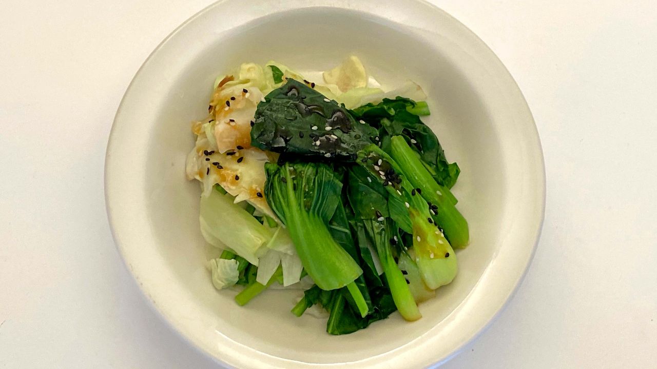 Poached Asian Greens
