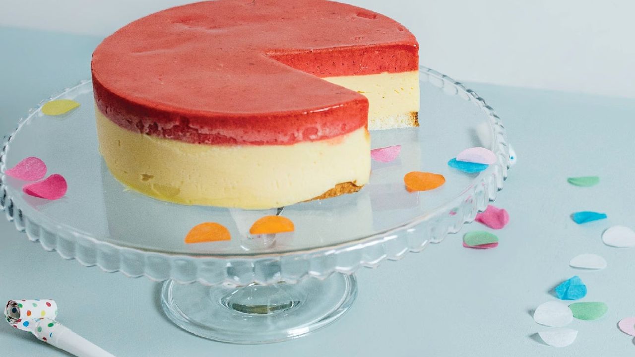 Mango Raspberry Sorbet Cake